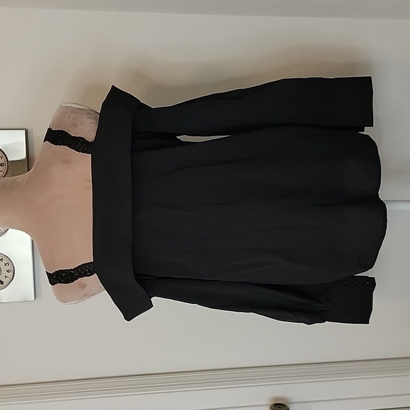 Shein Black Button Down Cold Shoulder, Long Sleeve, Size 2 / XS, New Condition - Picture 5 of 8